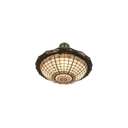 Fleur-de-Lite 4 Light 26" Wide Semi-Flush Bowl Ceiling Fixture