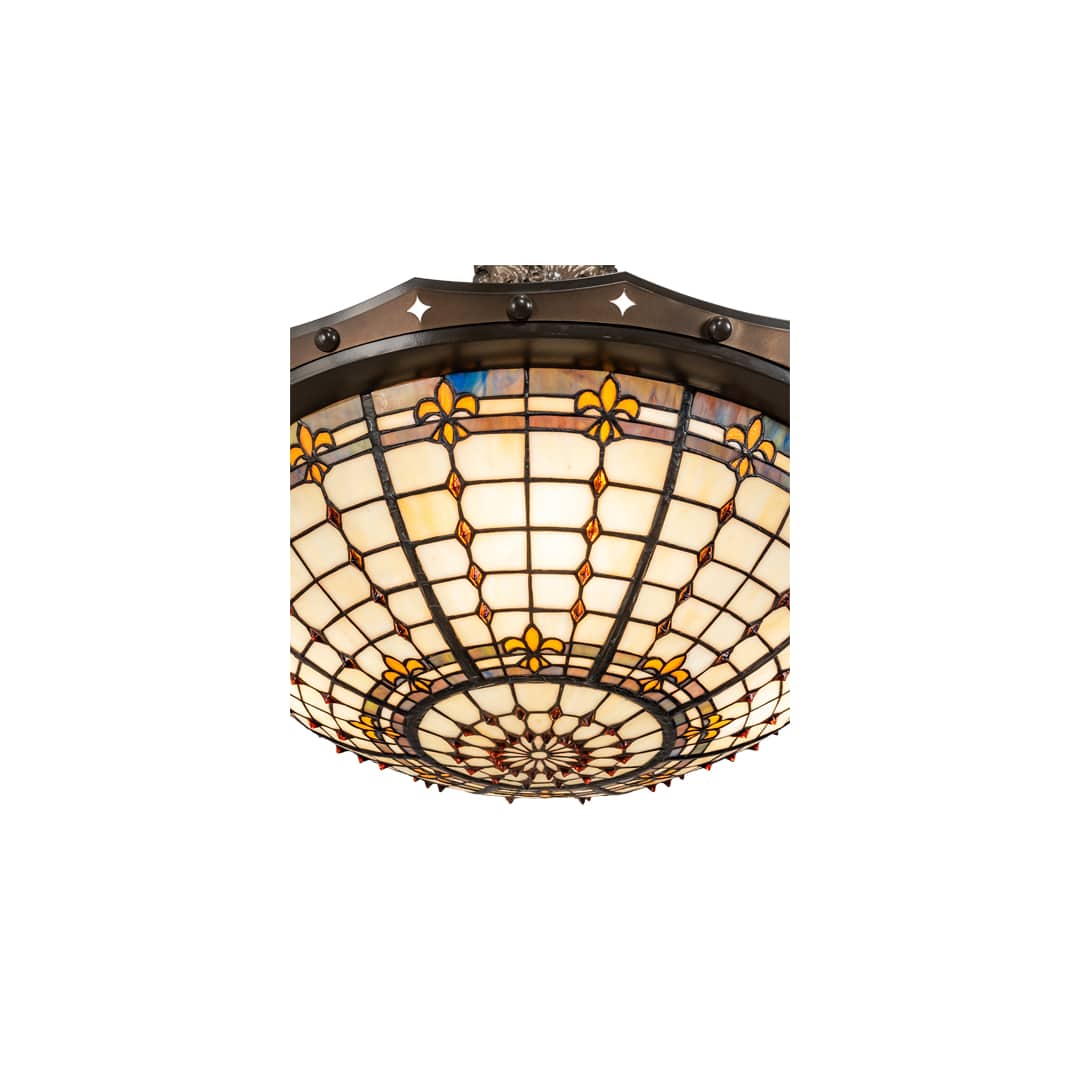 Fleur-de-Lite 4 Light 26" Wide Semi-Flush Bowl Ceiling Fixture