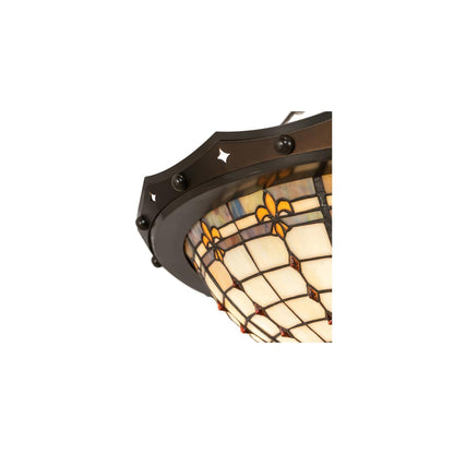 Fleur-de-Lite 4 Light 26" Wide Semi-Flush Bowl Ceiling Fixture