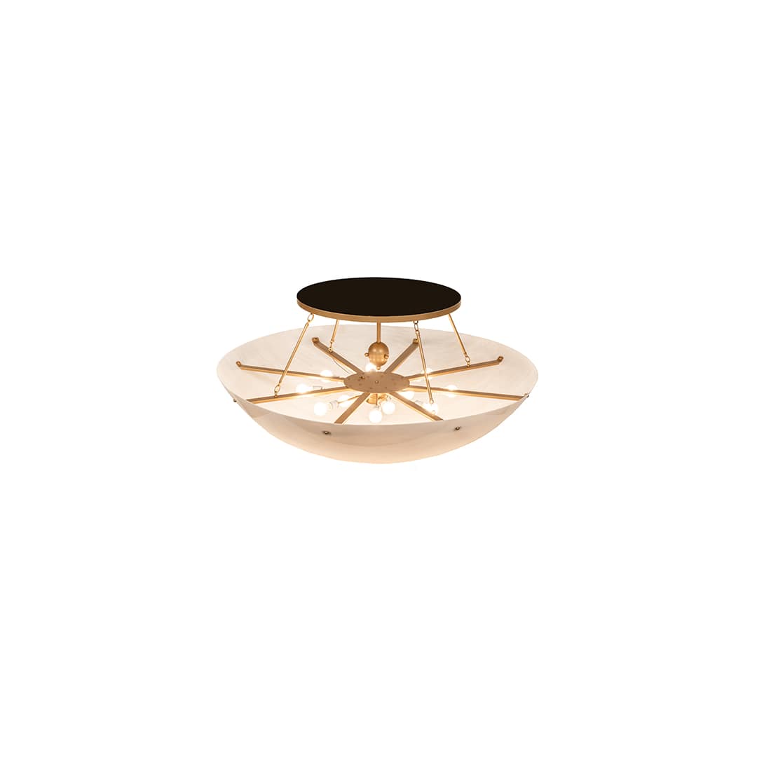 Artesia 12 Light 60" Wide Semi-Flush Bowl Ceiling Fixture - Gold Metallic Finish