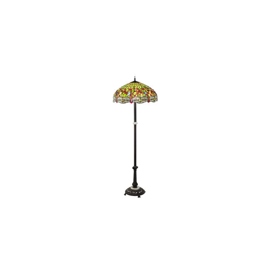 Tiffany Hanginghead Dragonfly 3 Light 62" Tall Buffet Floor Lamp