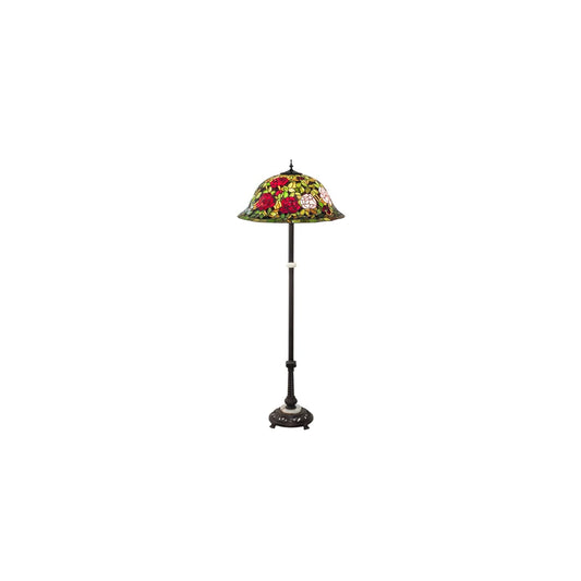 Tiffany Rosebush 3 Light 62" Tall Buffet Floor Lamp