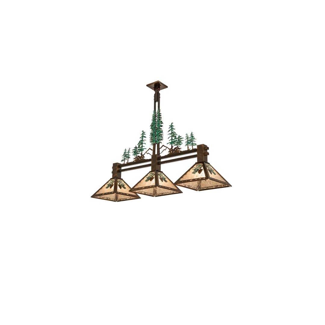 3 Light 45" Wide Abstract Linear Pendant