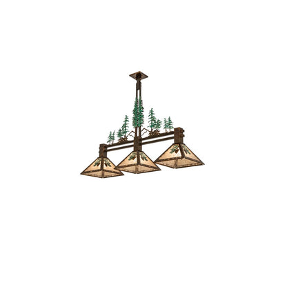 3 Light 45" Wide Abstract Linear Pendant