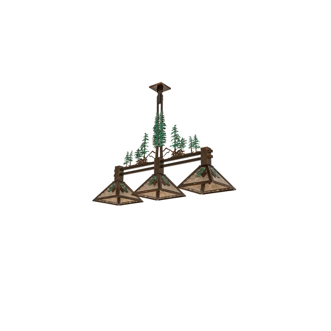 3 Light 45" Wide Abstract Linear Pendant