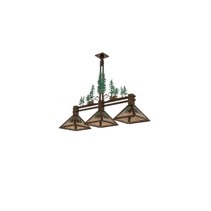 3 Light 45" Wide Abstract Linear Pendant