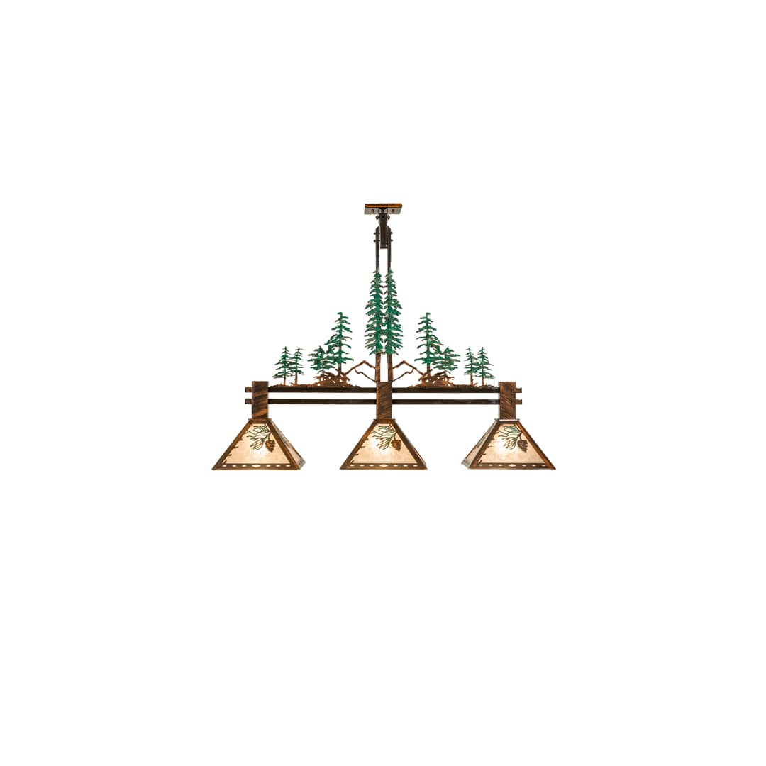 3 Light 45" Wide Abstract Linear Pendant