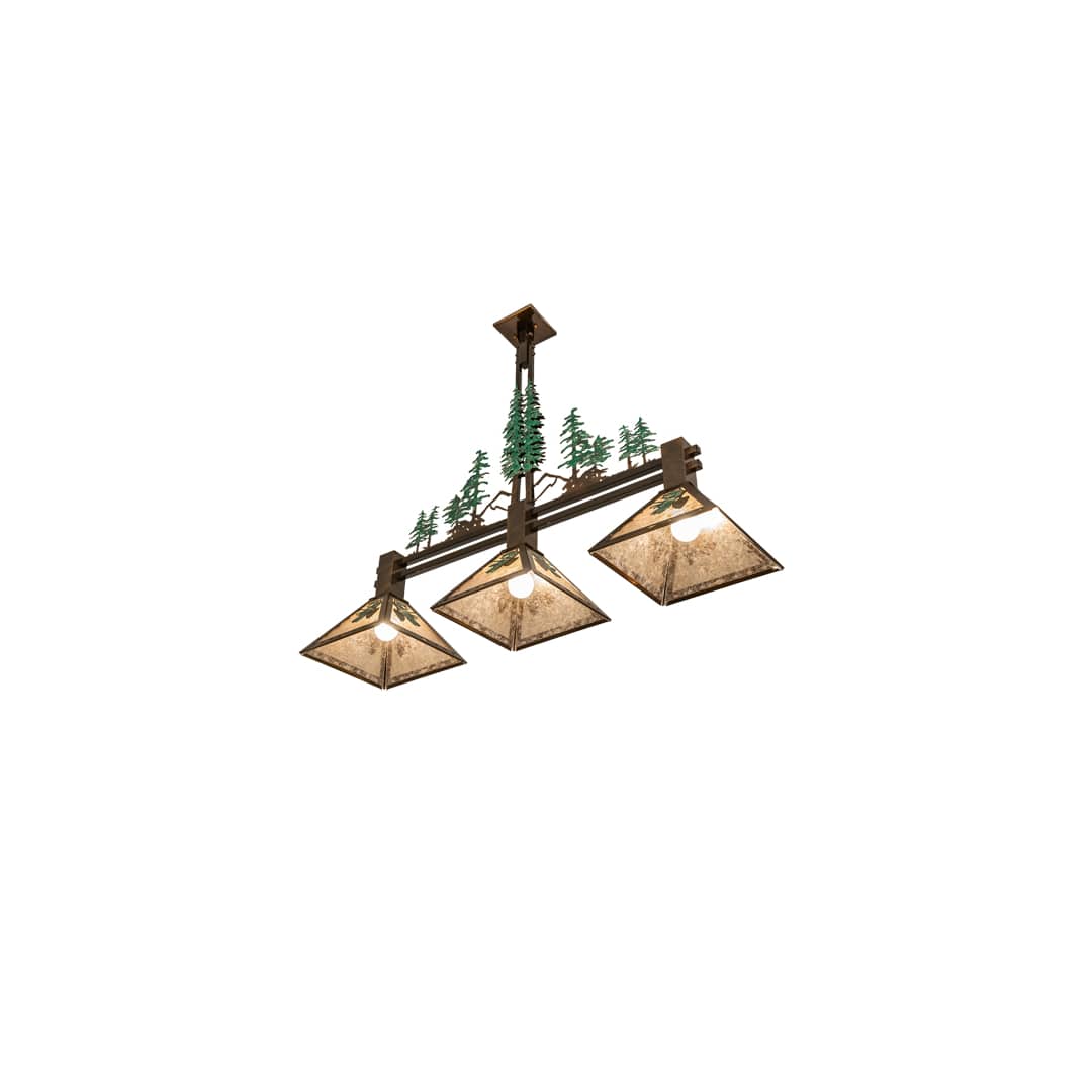 3 Light 45" Wide Abstract Linear Pendant