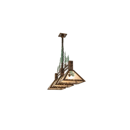 3 Light 45" Wide Abstract Linear Pendant