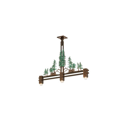 3 Light 45" Wide Abstract Linear Pendant