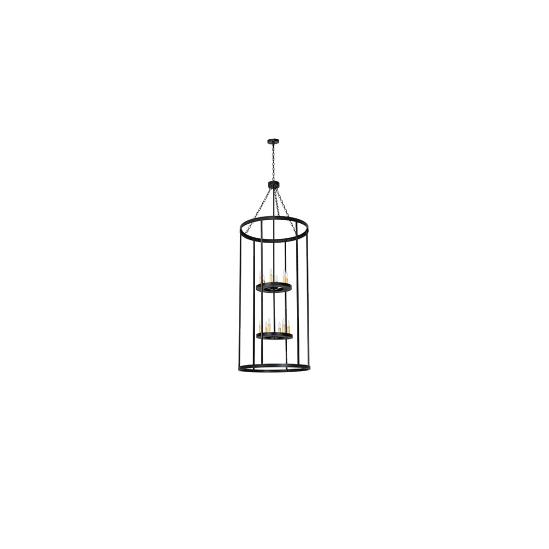 12 Light 36" Wide Taper Candle Pendant