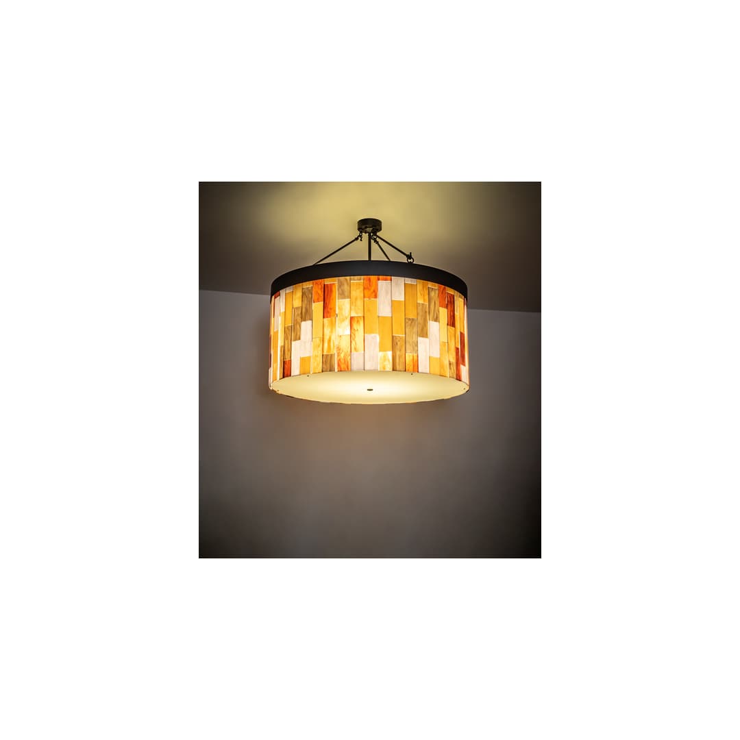 Cilindro Calico 6 Light 47" Wide Semi-Flush Drum Ceiling Fixture