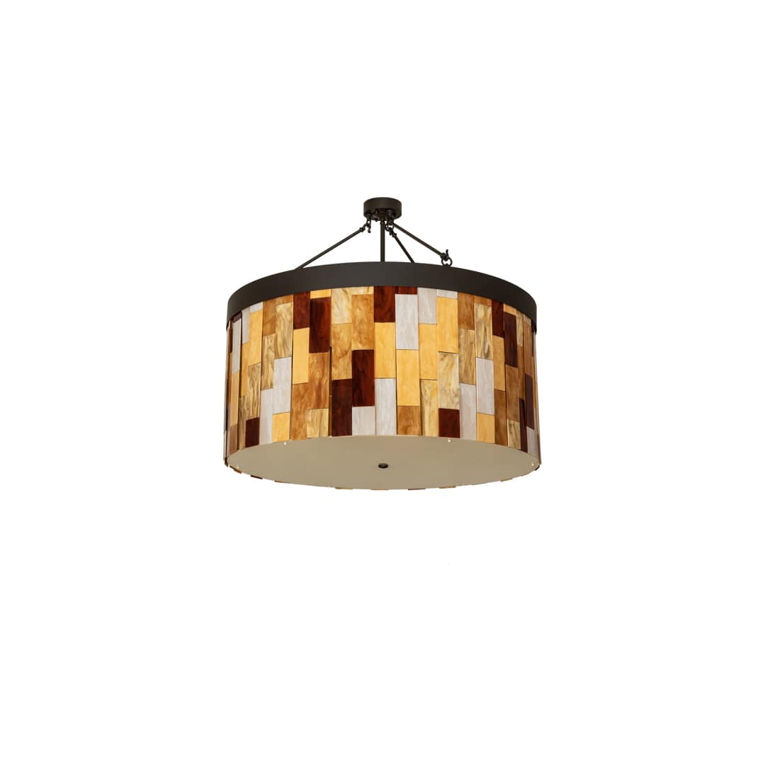 Cilindro Calico 6 Light 47" Wide Semi-Flush Drum Ceiling Fixture