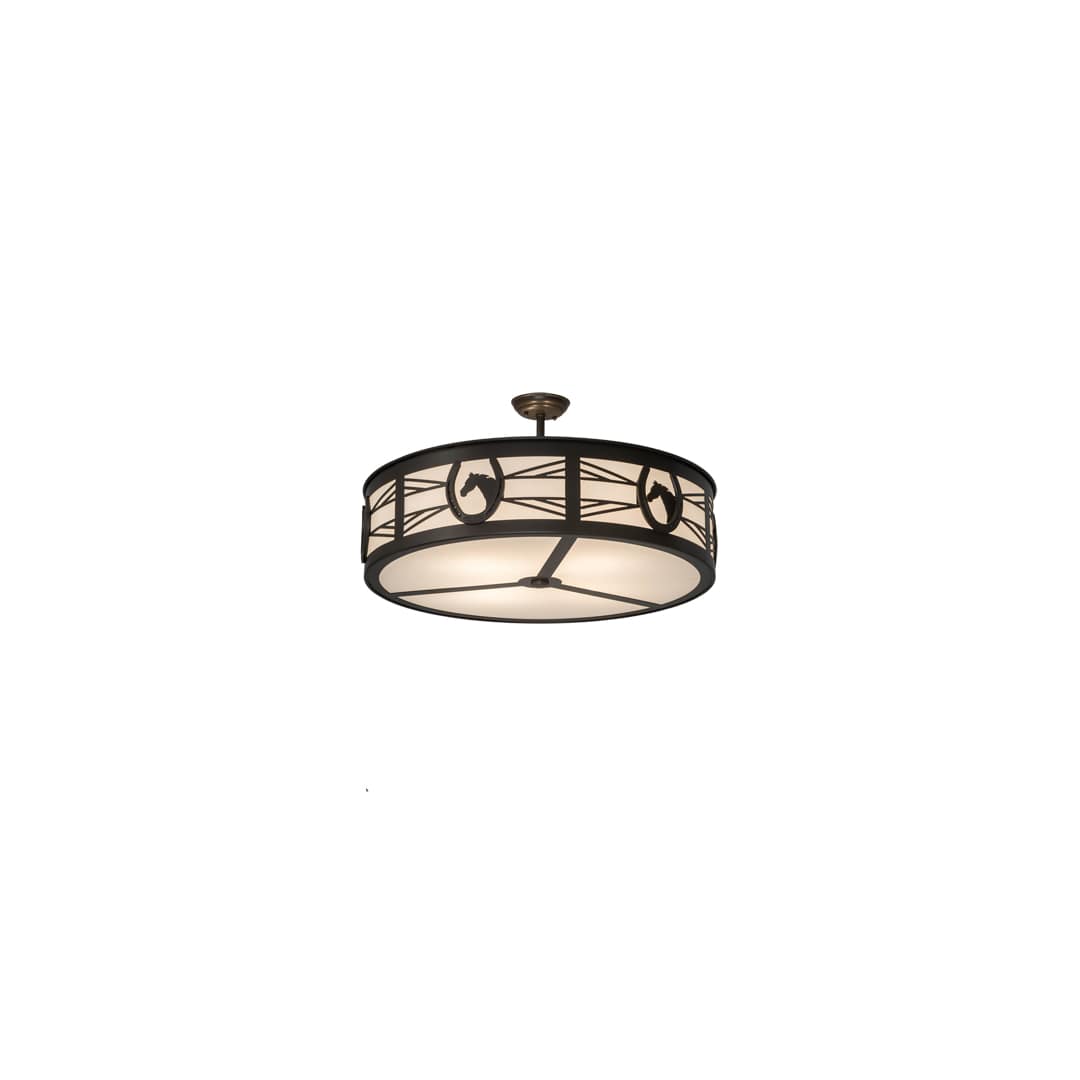 Horseshoe 4 Light 30" Wide Semi-Flush Drum Ceiling Fixture