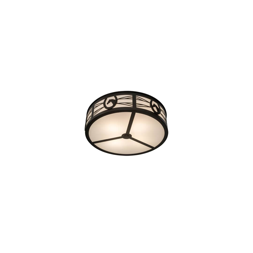 Horseshoe 4 Light 30" Wide Semi-Flush Drum Ceiling Fixture
