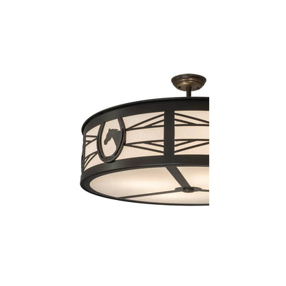 Horseshoe 4 Light 30" Wide Semi-Flush Drum Ceiling Fixture