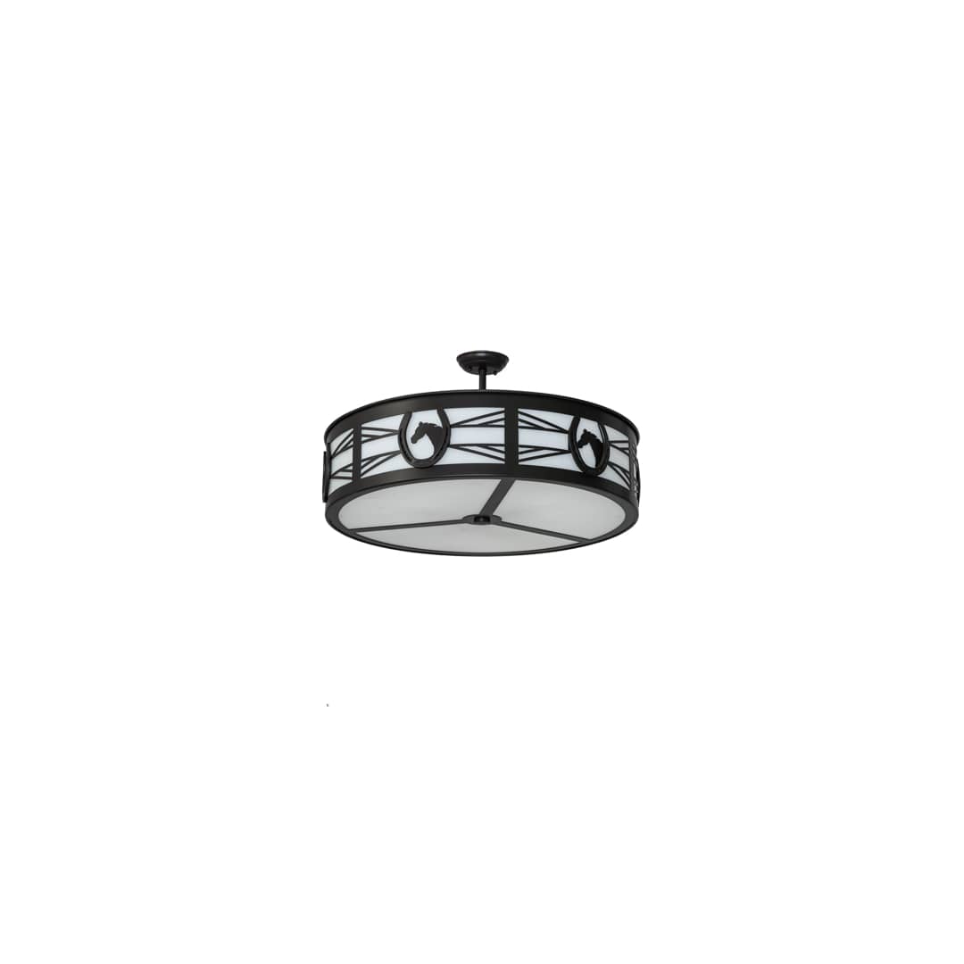 Horseshoe 4 Light 30" Wide Semi-Flush Drum Ceiling Fixture