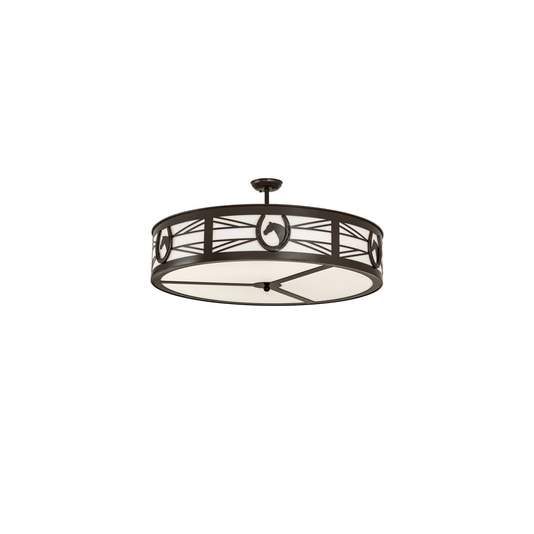Horseshoe 6 Light 36" Wide Semi-Flush Drum Ceiling Fixture