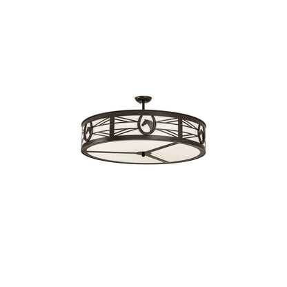 Horseshoe 6 Light 36" Wide Semi-Flush Drum Ceiling Fixture