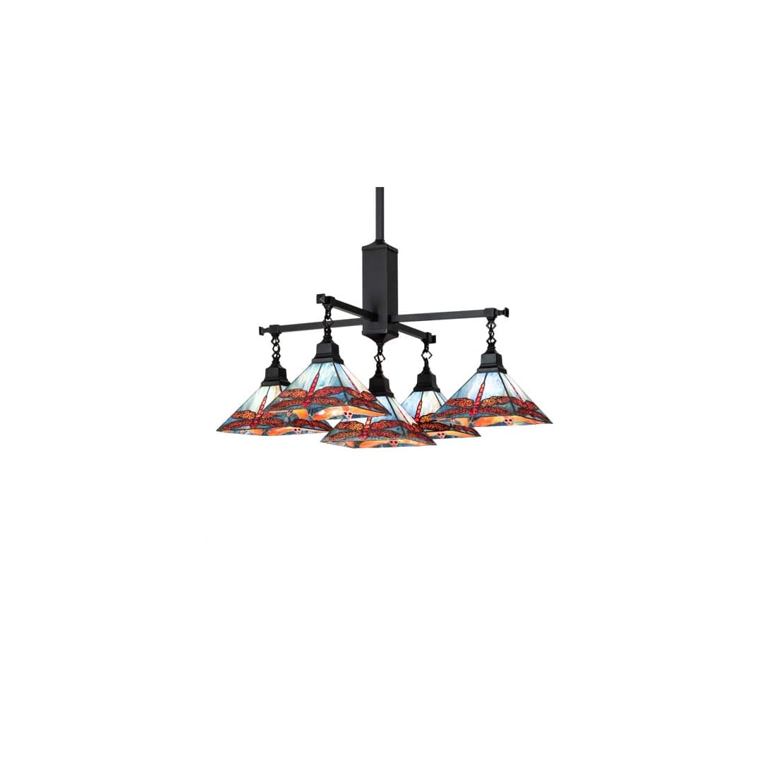 Square Prairie Dragonfly 5 Light 51" Wide Chandelier