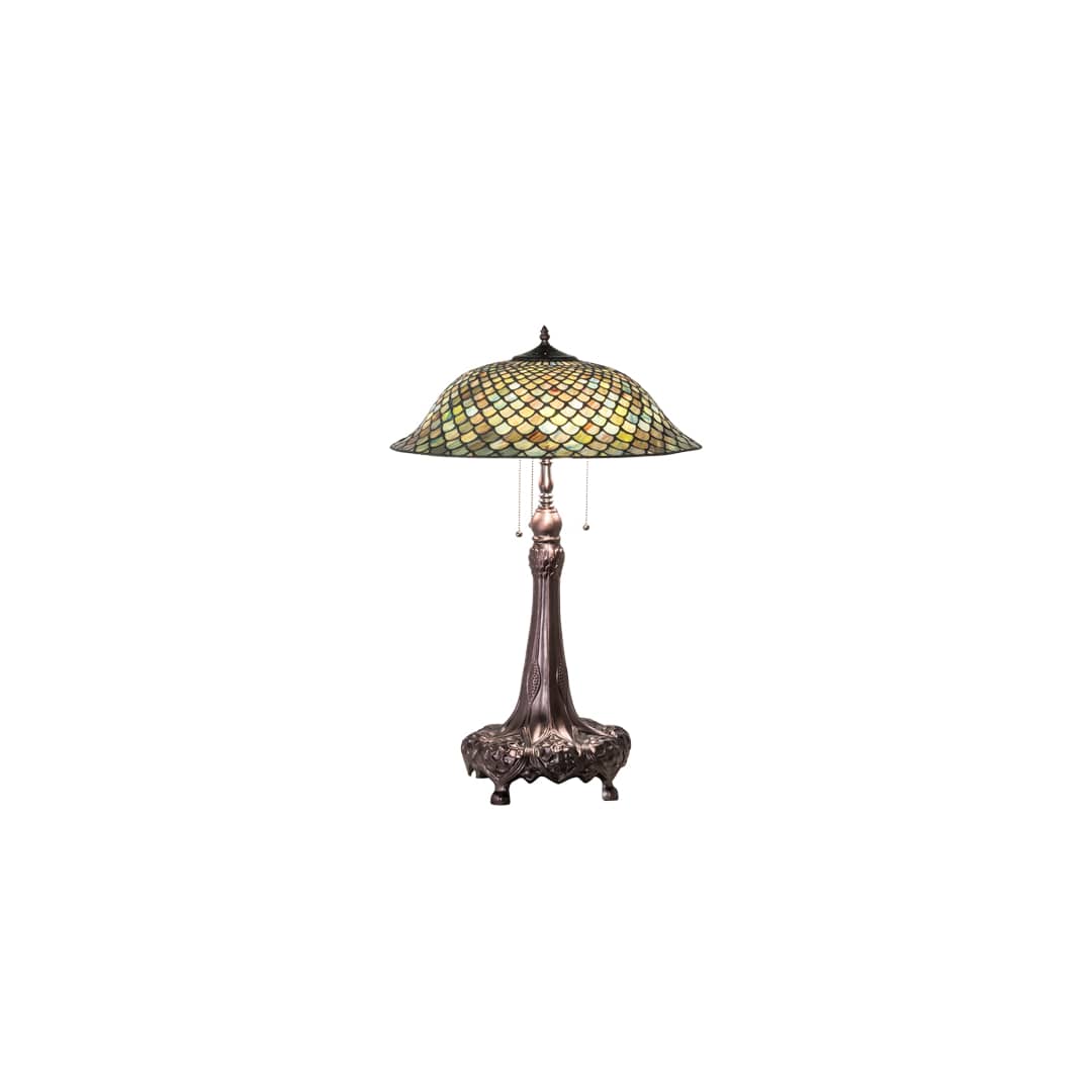 Tiffany Fishscale 3 Light 31" Tall Buffet Table Lamp