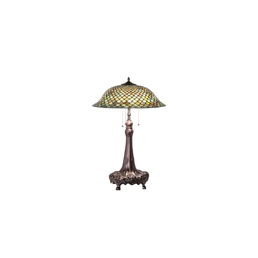Tiffany Fishscale 3 Light 31" Tall Buffet Table Lamp