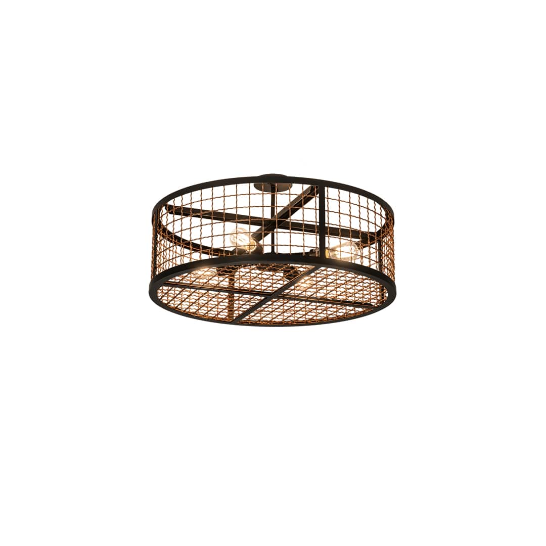 Paloma Golpe 4 Light 30" Wide Semi-Flush Drum Ceiling Fixture