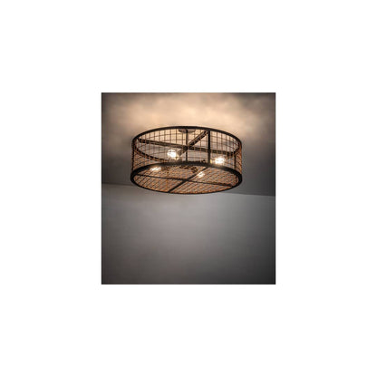 Paloma Golpe 4 Light 30" Wide Semi-Flush Drum Ceiling Fixture