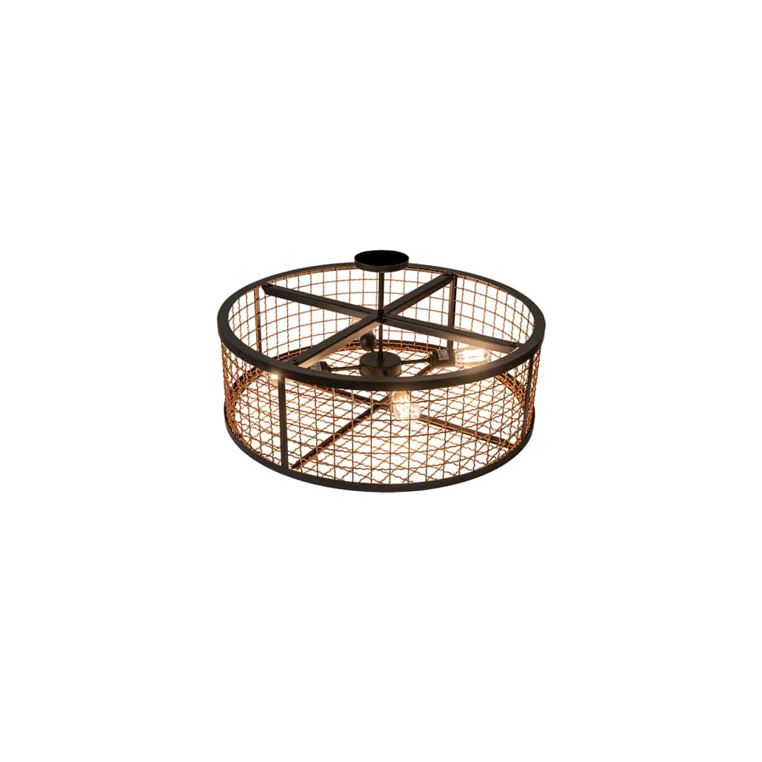 Paloma Golpe 4 Light 30" Wide Semi-Flush Drum Ceiling Fixture