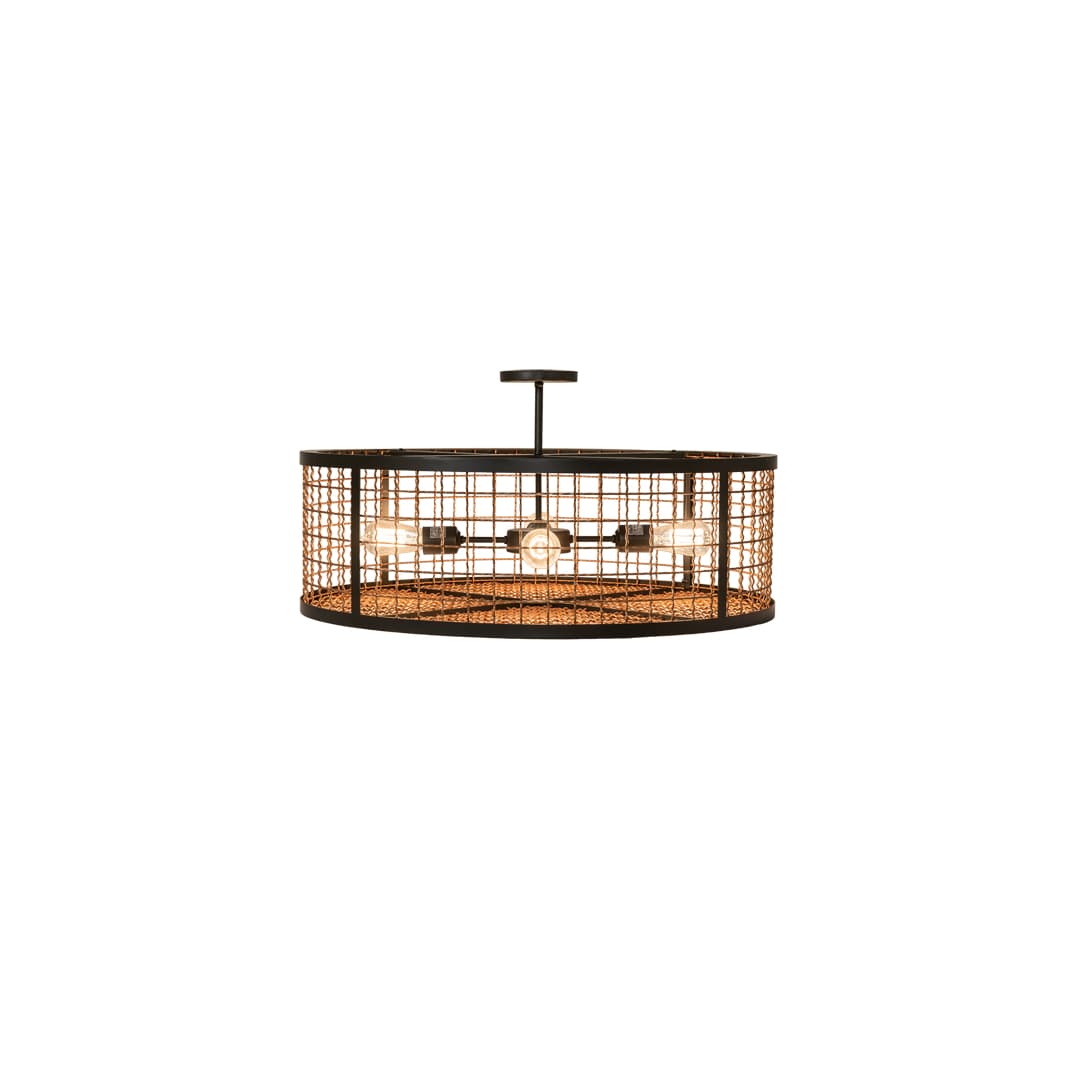 Paloma Golpe 4 Light 30" Wide Semi-Flush Drum Ceiling Fixture