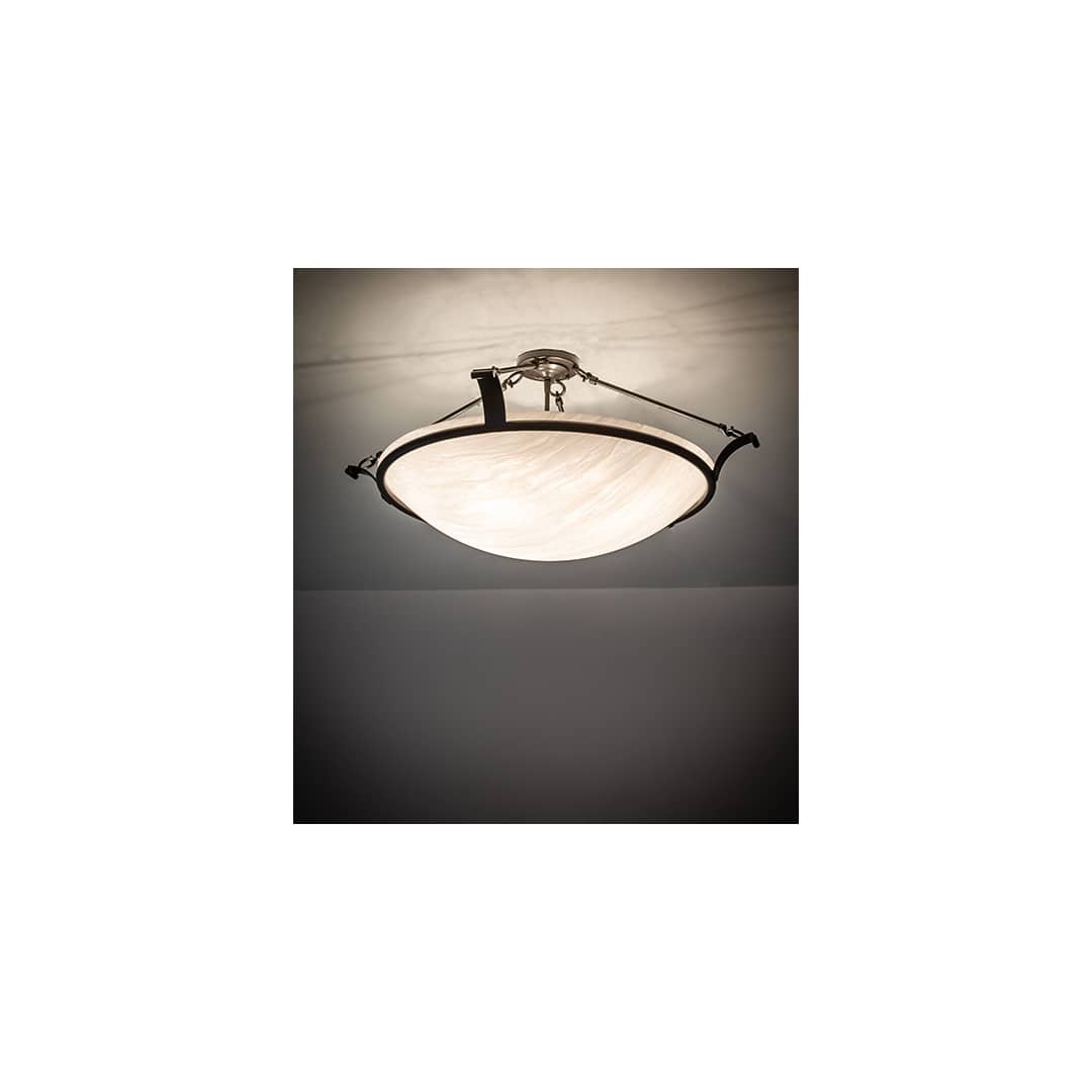 Almeria 4 Light 32" Wide Semi-Flush Bowl Ceiling Fixture - Timeless Bronze Finish