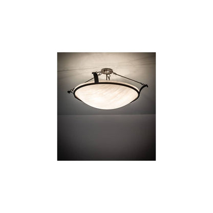 Almeria 4 Light 32" Wide Semi-Flush Bowl Ceiling Fixture - Timeless Bronze Finish