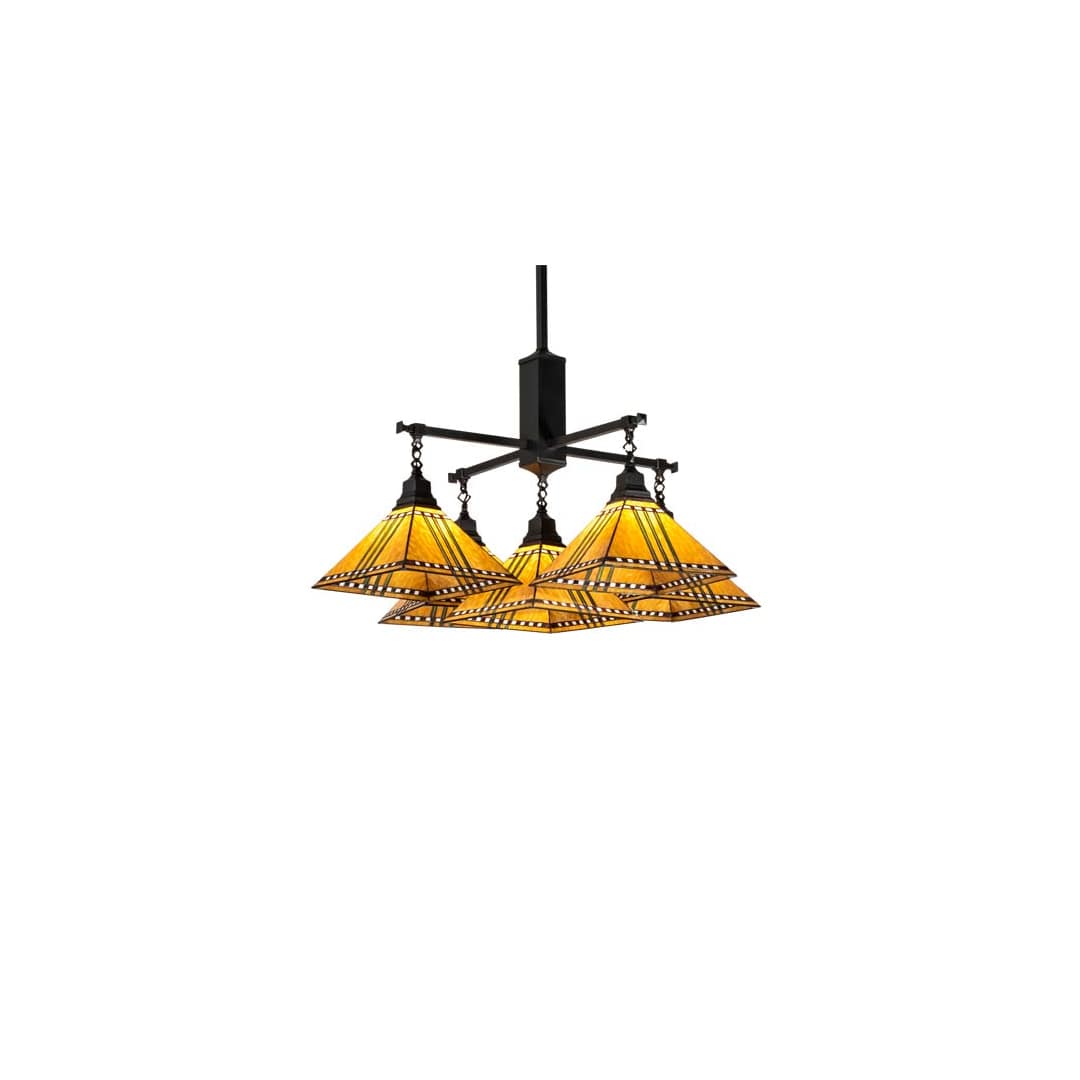 Square Prairie Corn 5 Light 54" Wide Chandelier