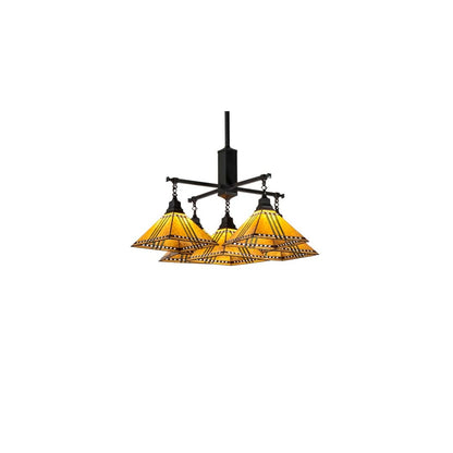 Square Prairie Corn 5 Light 54" Wide Chandelier