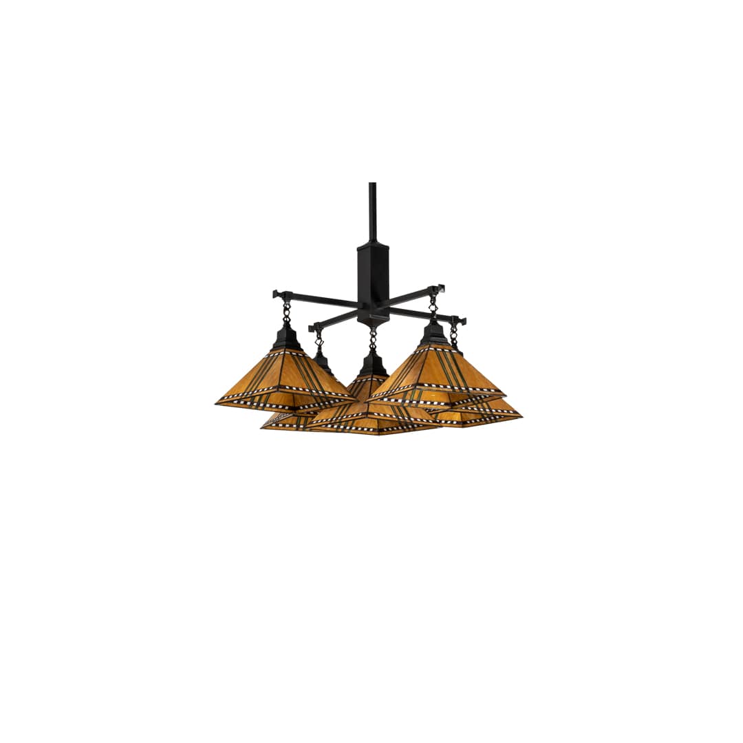 Square Prairie Corn 5 Light 54" Wide Chandelier