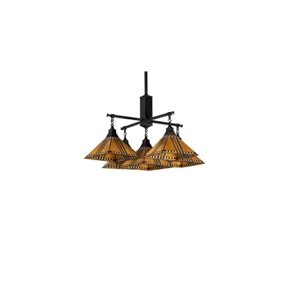 Square Prairie Corn 5 Light 54" Wide Chandelier