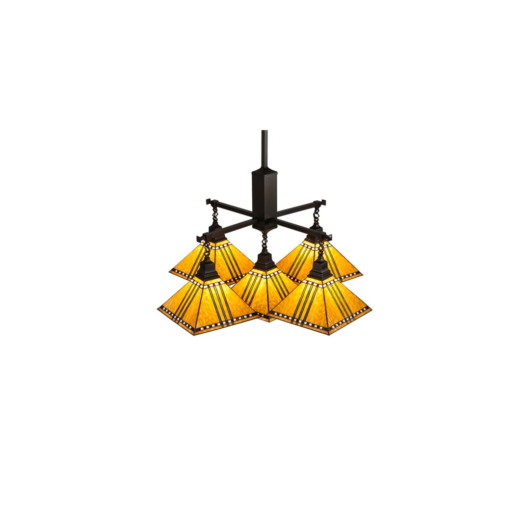 Square Prairie Corn 5 Light 54" Wide Chandelier