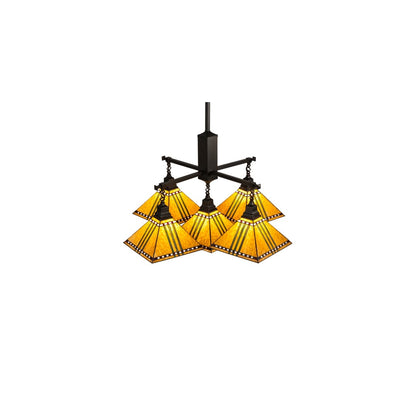 Square Prairie Corn 5 Light 54" Wide Chandelier