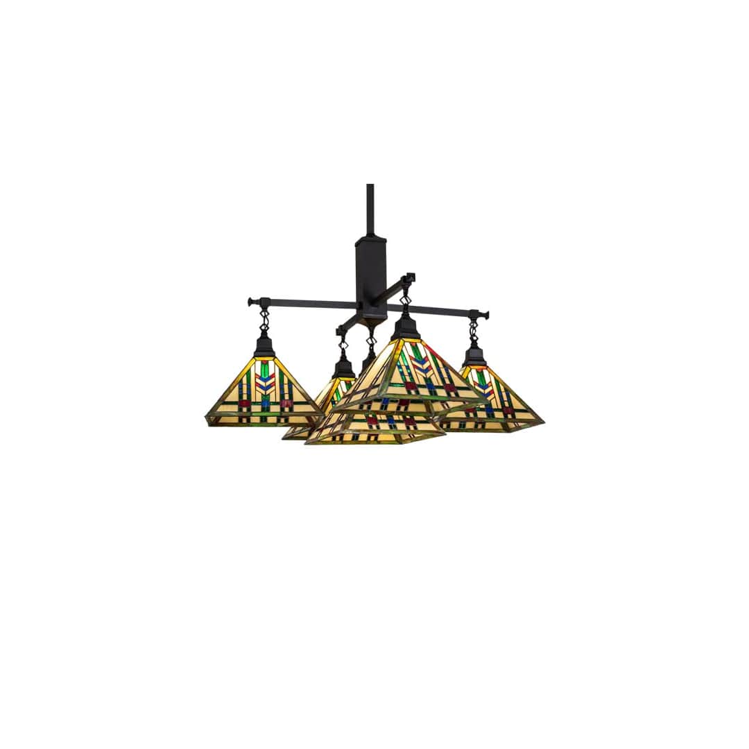Square Prairie Wheat 5 Light 54" Wide Chandelier