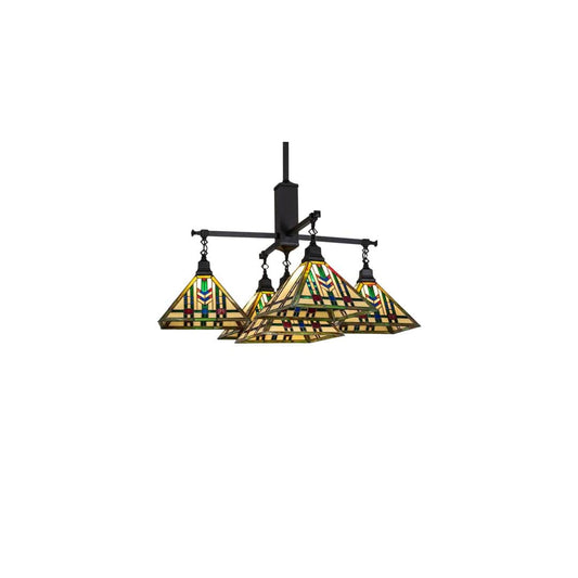 Square Prairie Wheat 5 Light 54" Wide Chandelier
