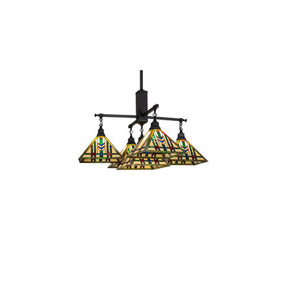 Square Prairie Wheat 5 Light 54" Wide Chandelier