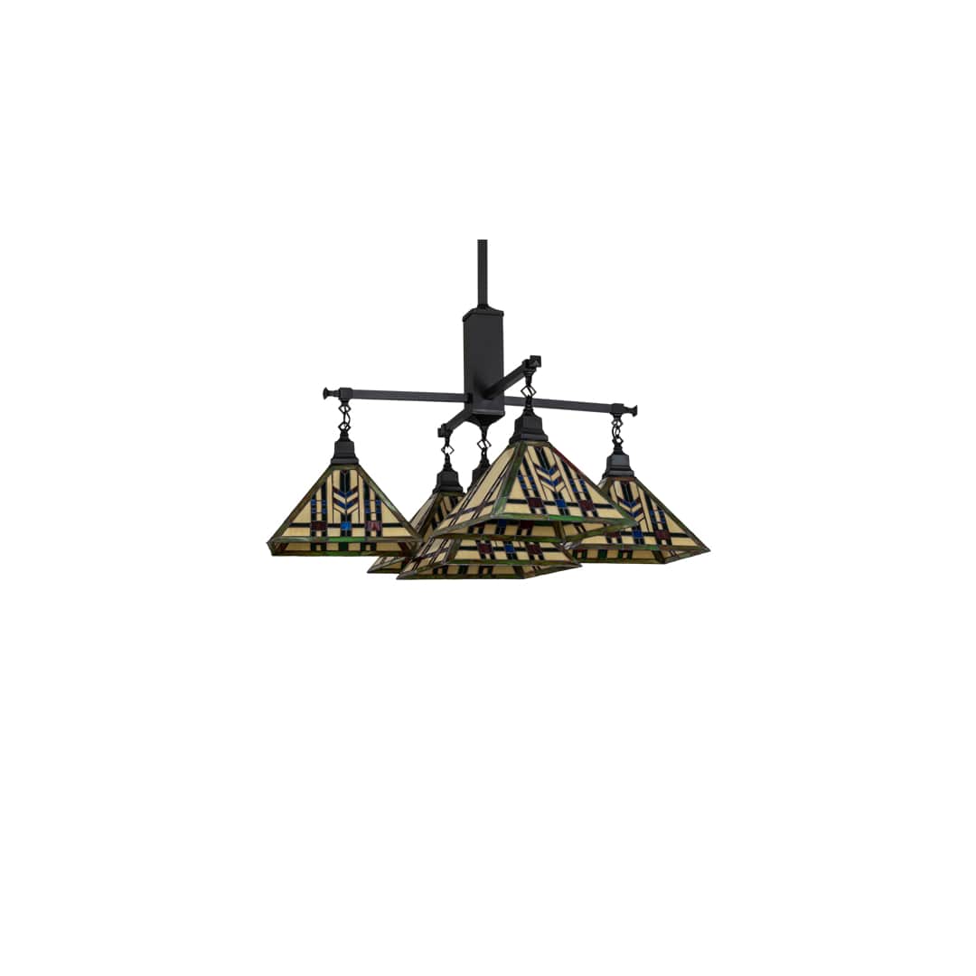 Square Prairie Wheat 5 Light 54" Wide Chandelier