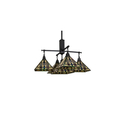 Square Prairie Wheat 5 Light 54" Wide Chandelier
