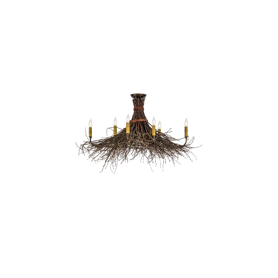 Twigs 8 Light 36" Wide Semi-Flush Ceiling Fixture