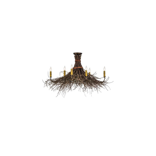 Twigs 8 Light 36" Wide Semi-Flush Ceiling Fixture