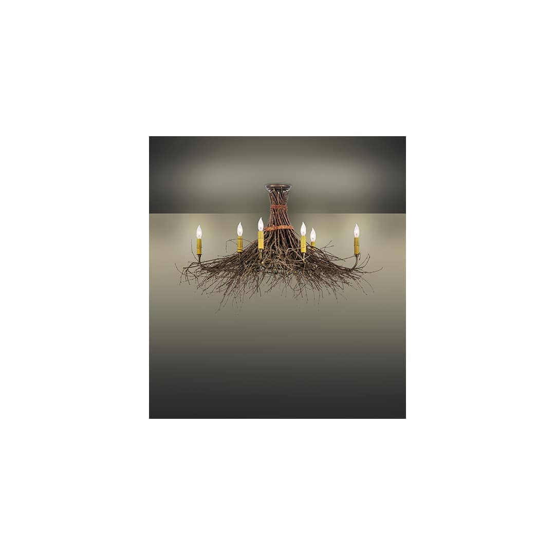 Twigs 8 Light 36" Wide Semi-Flush Ceiling Fixture