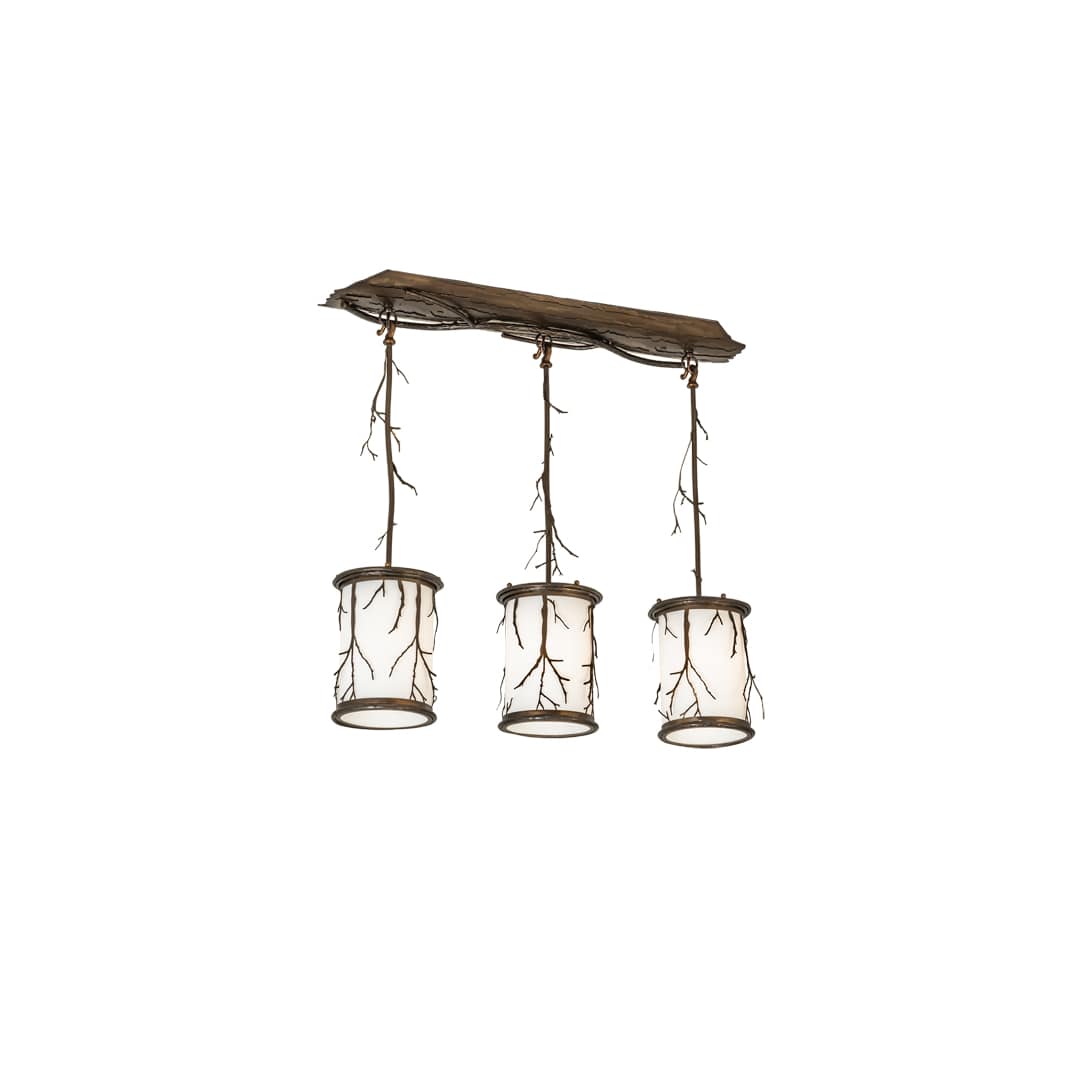 3 Light 33" Wide Abstract Linear Pendant