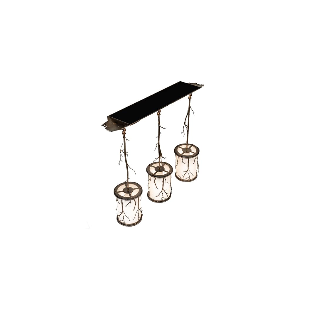 3 Light 33" Wide Abstract Linear Pendant