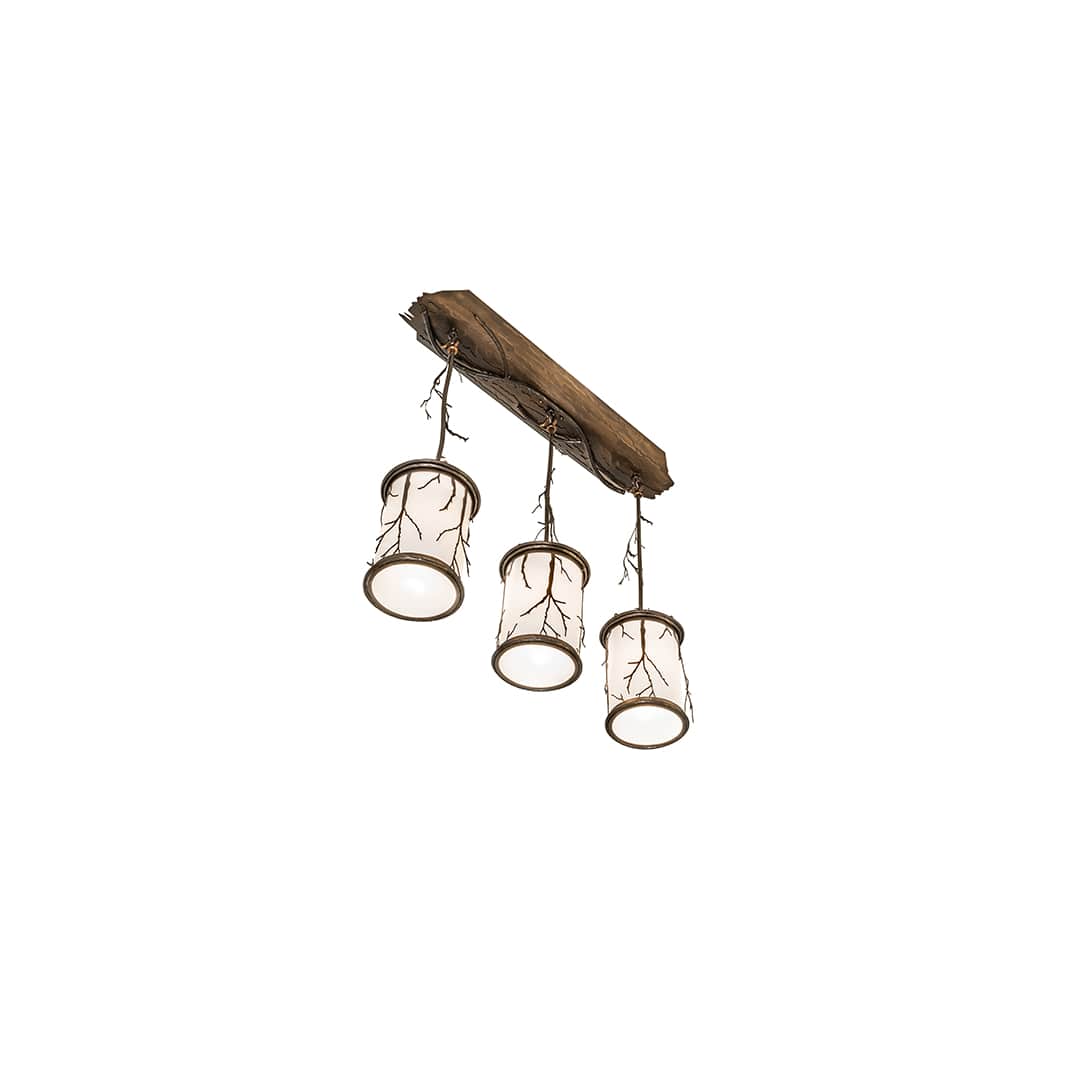 3 Light 33" Wide Abstract Linear Pendant