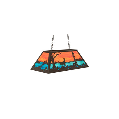 6 Light 33" Wide Billiard Linear Pendant